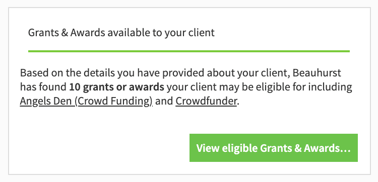 Grants and awards your client may be eligible for