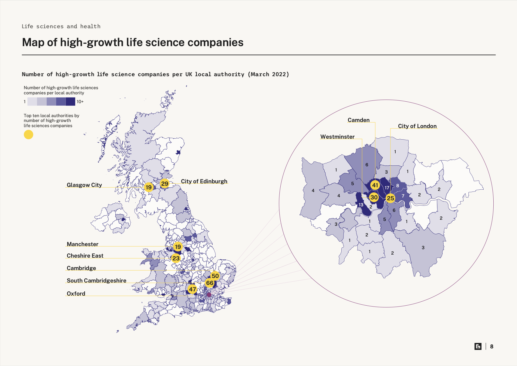 Life Sciences: What’s Next? — map of high-growth life science companies