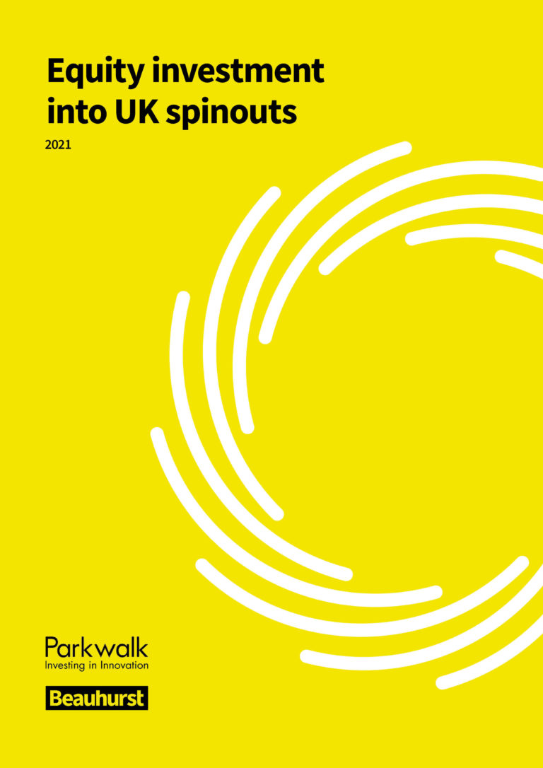 Investment into the UK’s Spinout Companies 2021 report cover
